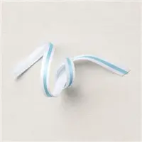 BALMY BLUE & WHITE 3/8" DOUBLE STITCHED RIBBON