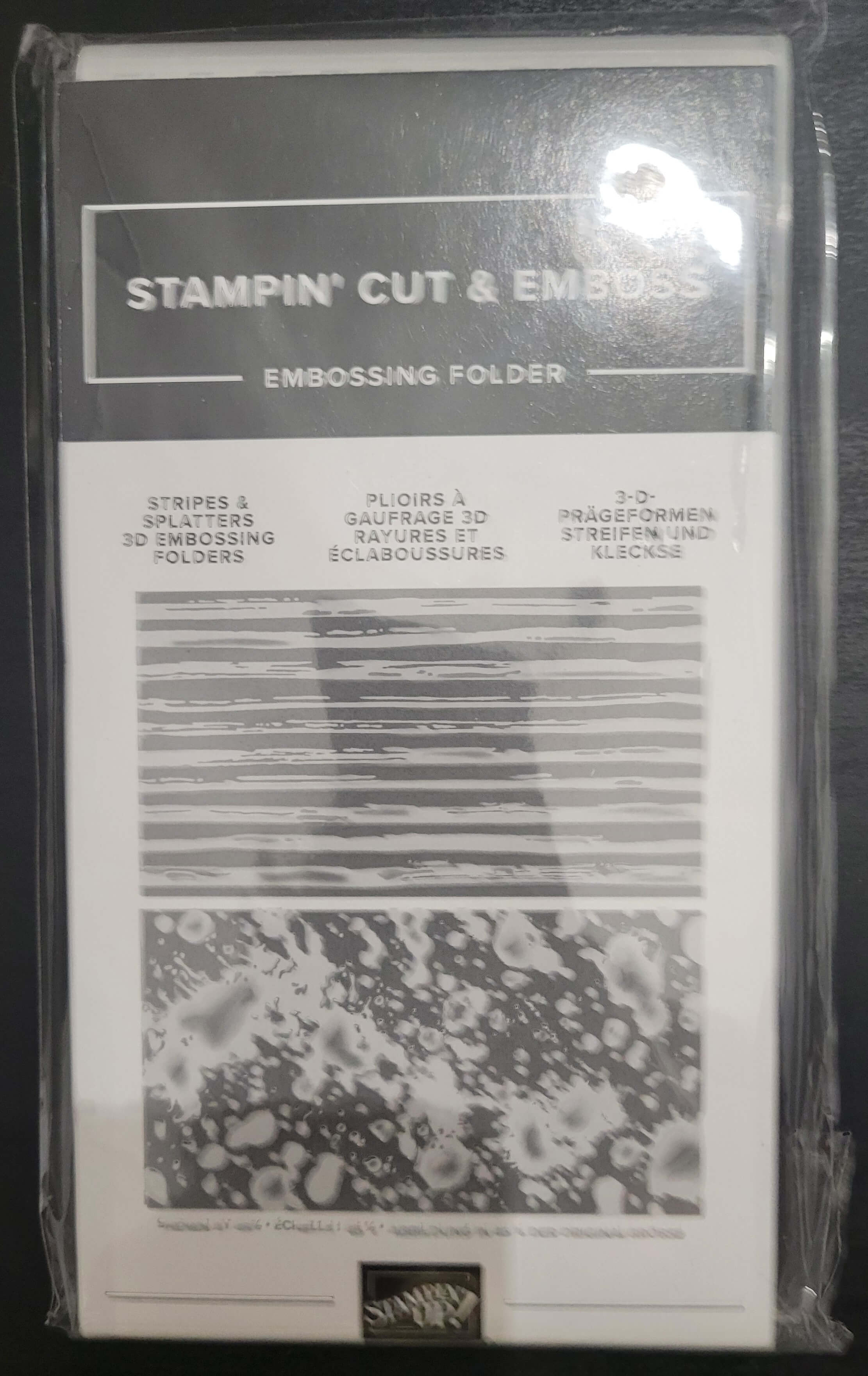 STRIPES & SPLATTERS EMBOSSING FOLDER